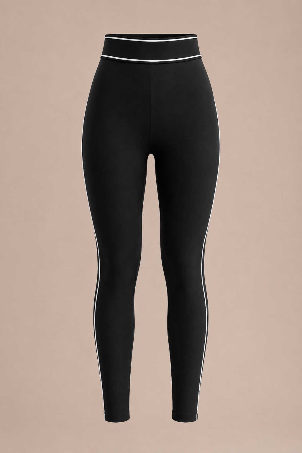Contrast-Piped High-Waist Leggings
