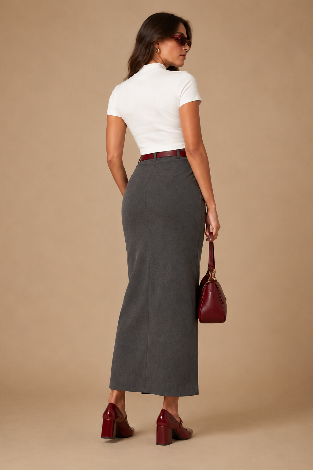 Back view of the Burgundy Accent Look