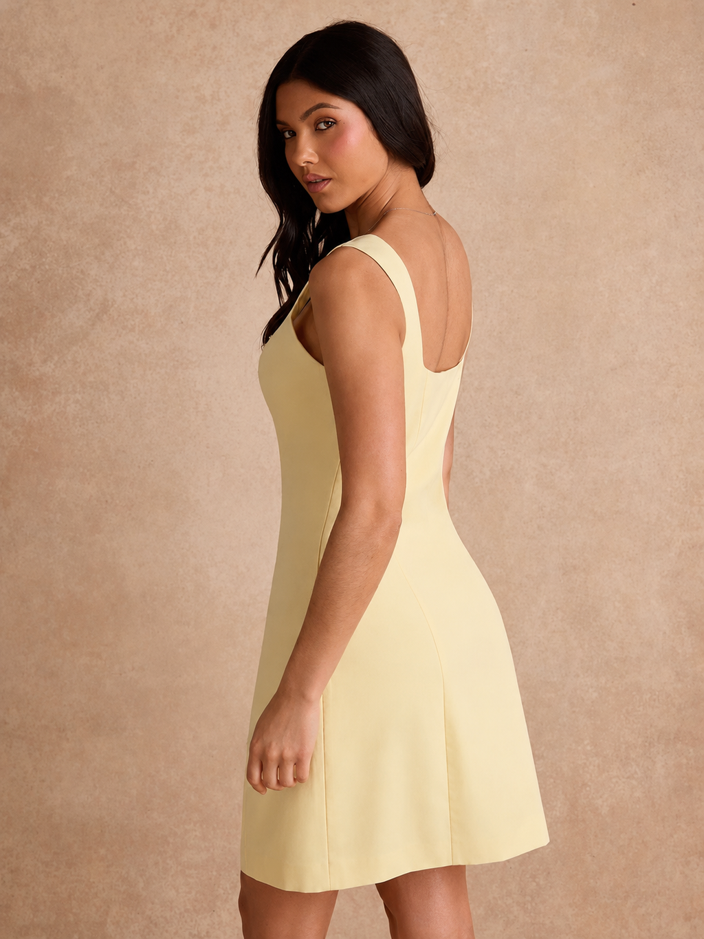 Square-Neck Bodycon Mini Dress