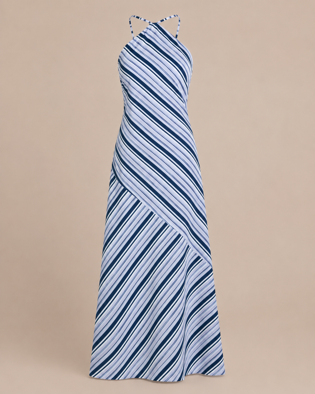 Striped Halter Maxi Dress