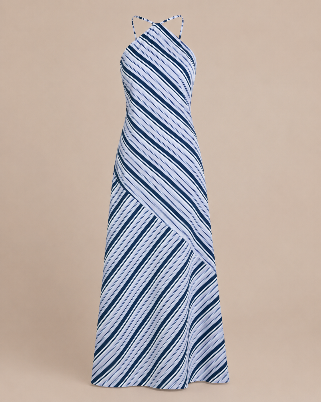 Striped Halter Maxi Dress