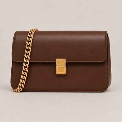 Mocha Chain Strap Shoulder Bag