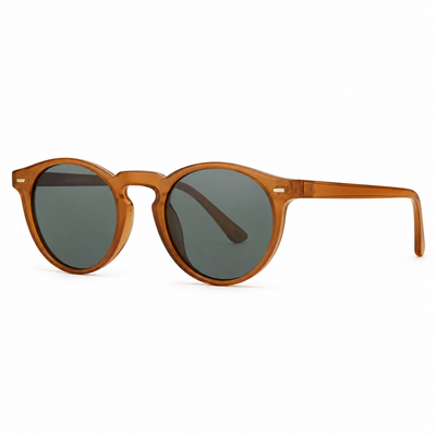 Tan Round Frame Sunglasses