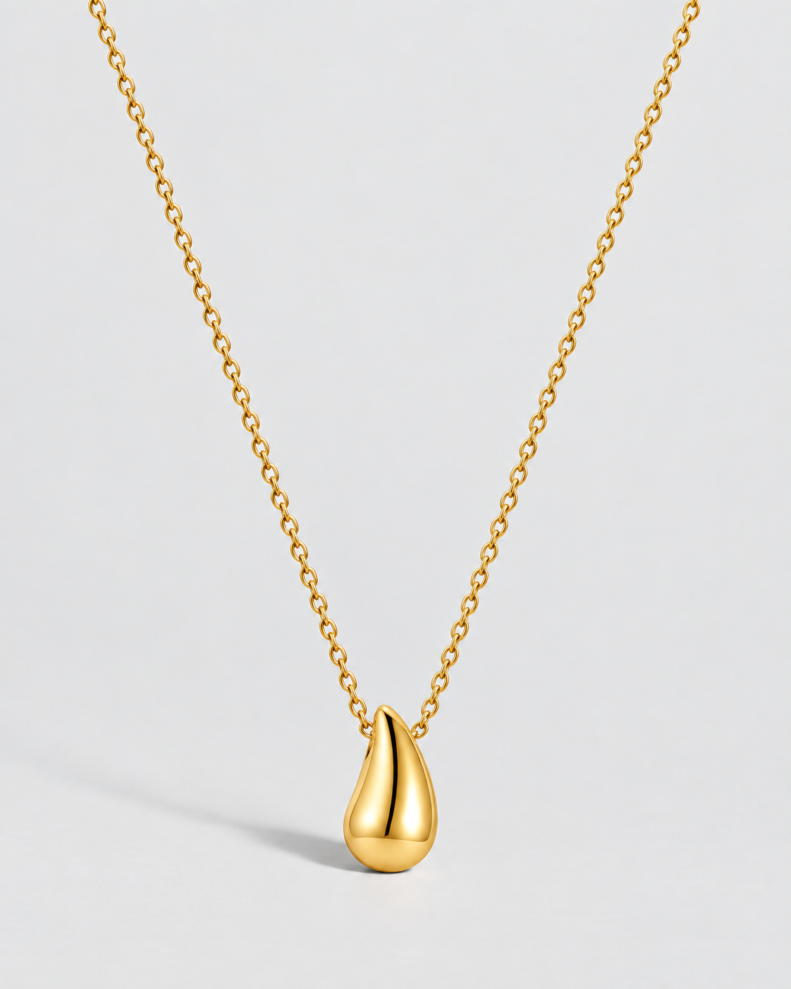 Gold Pendant Necklace with a teardrop pendant