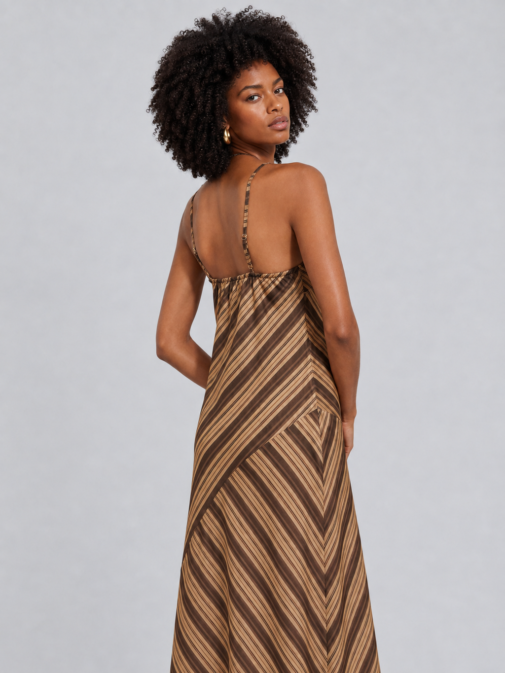 Striped Halter Maxi Dress