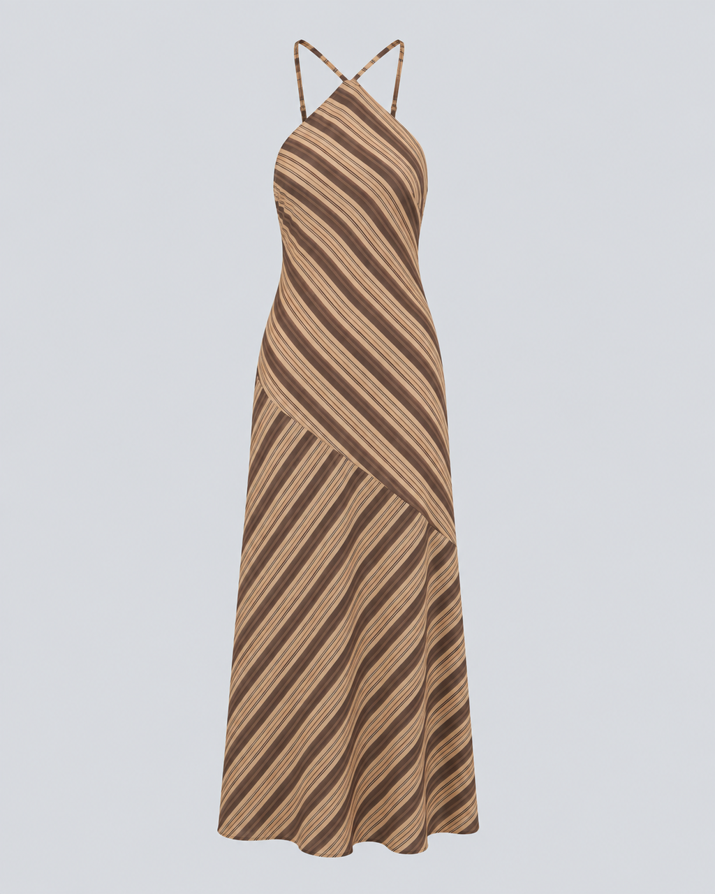 Striped Halter Maxi Dress