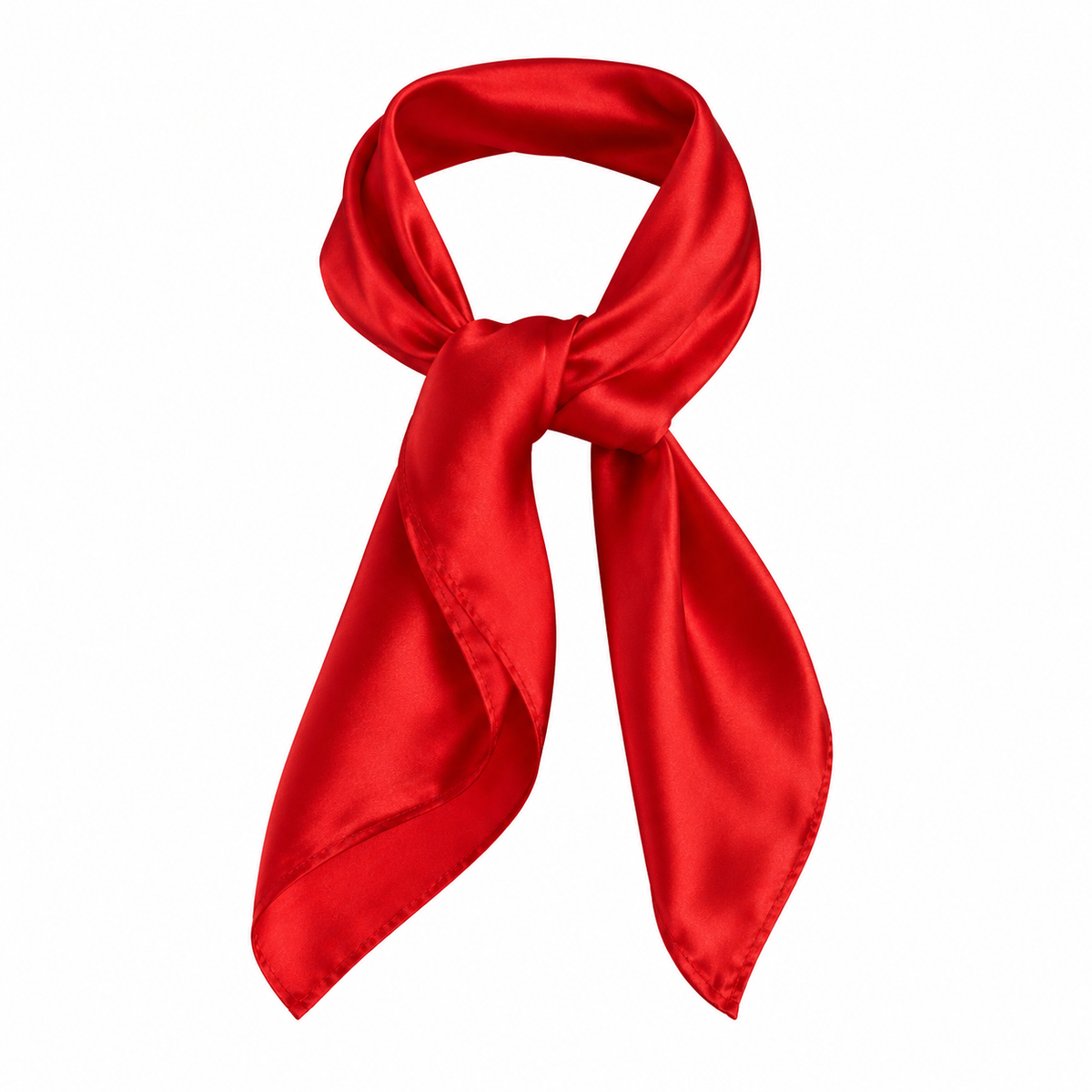 Red Satin Neck Scarf, tied