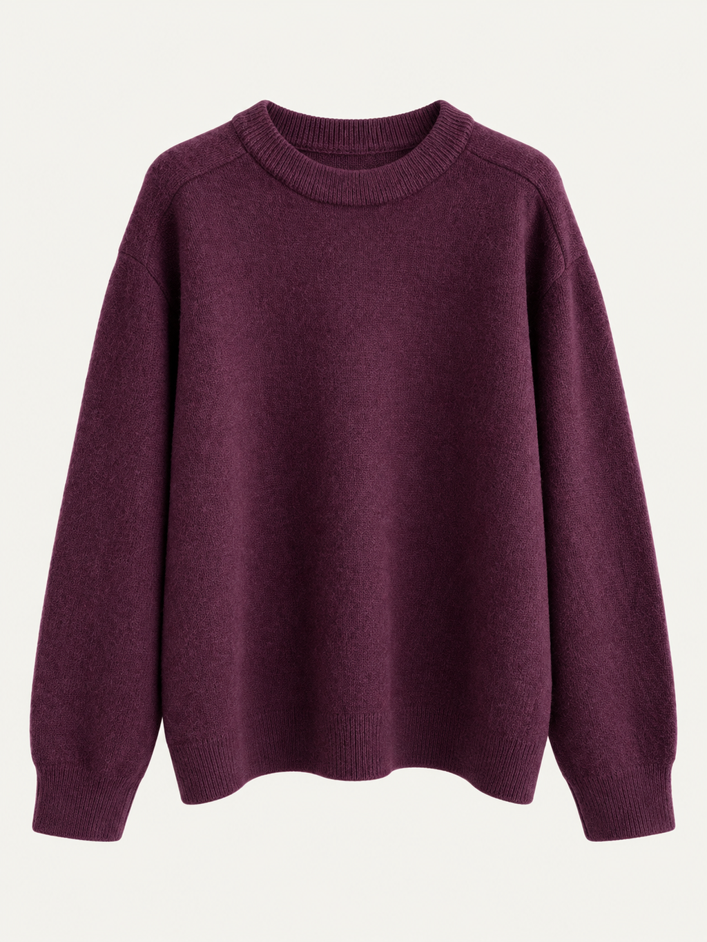Burgundy soft knit crew neck jumper