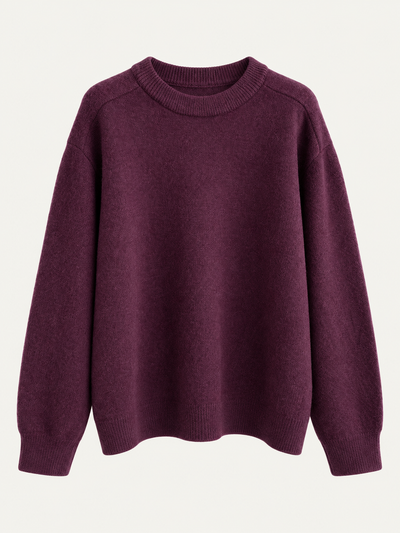 Burgundy soft knit crew neck jumper