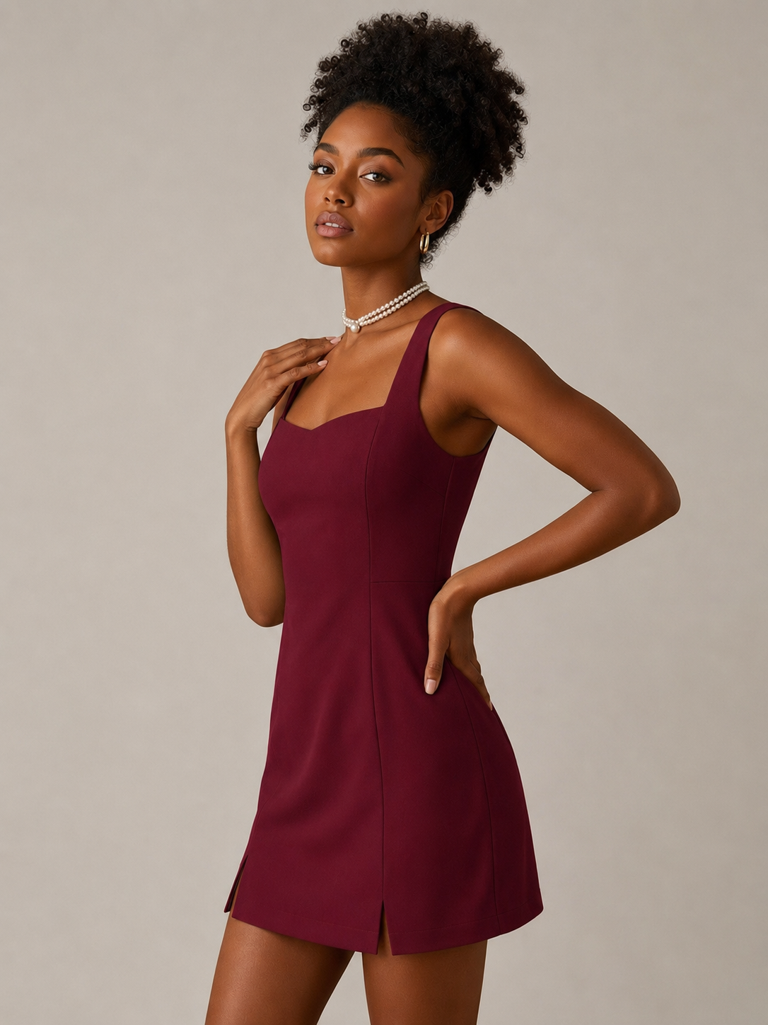 Square-Neck Bodycon Mini Dress