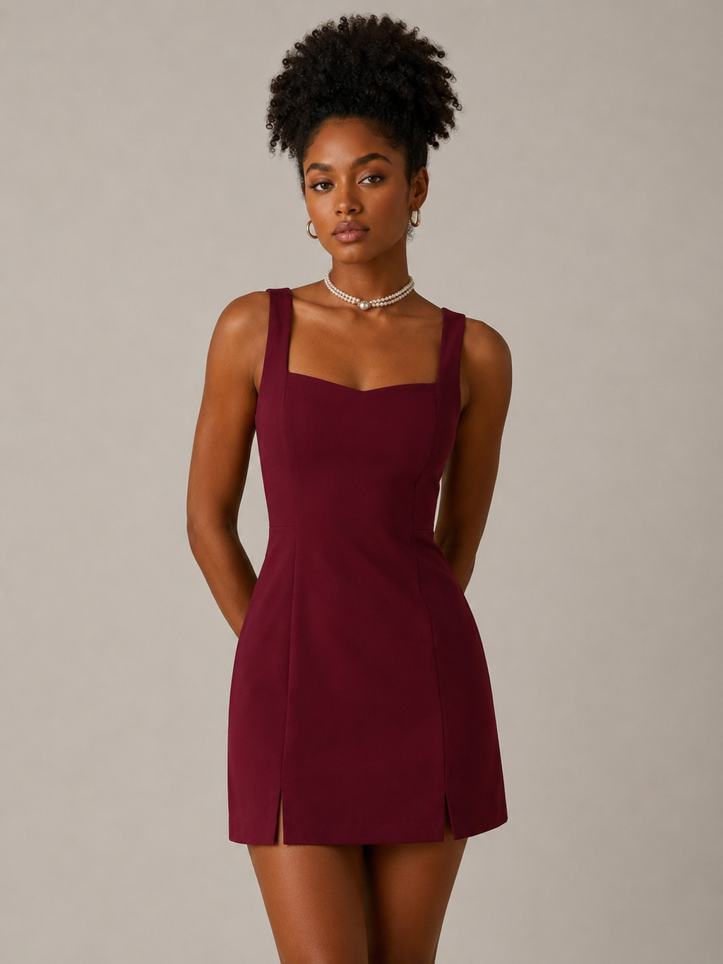 Square-Neck Bodycon Mini Dress