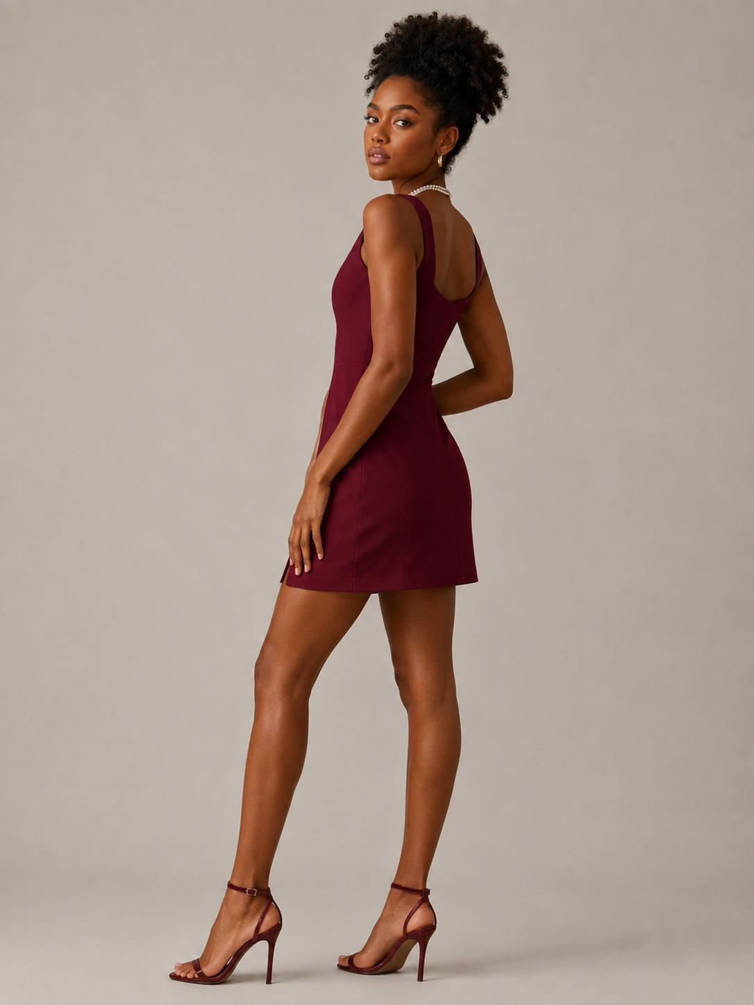 Square-Neck Bodycon Mini Dress